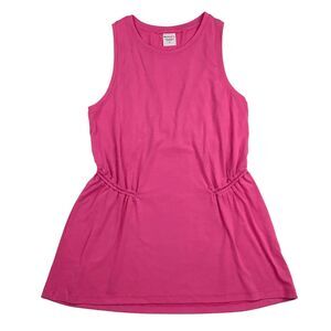 Athleta Air Out Cinch Tank Tunic Top Hot Pink Crew Neck Women S Sleeveless Ruche
